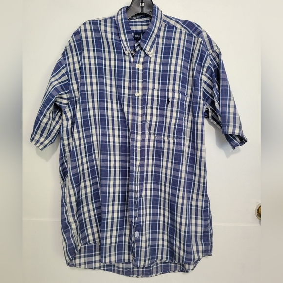 Ralph Lauren Plaid Shirt Blue Medium - Picture 1 of 7